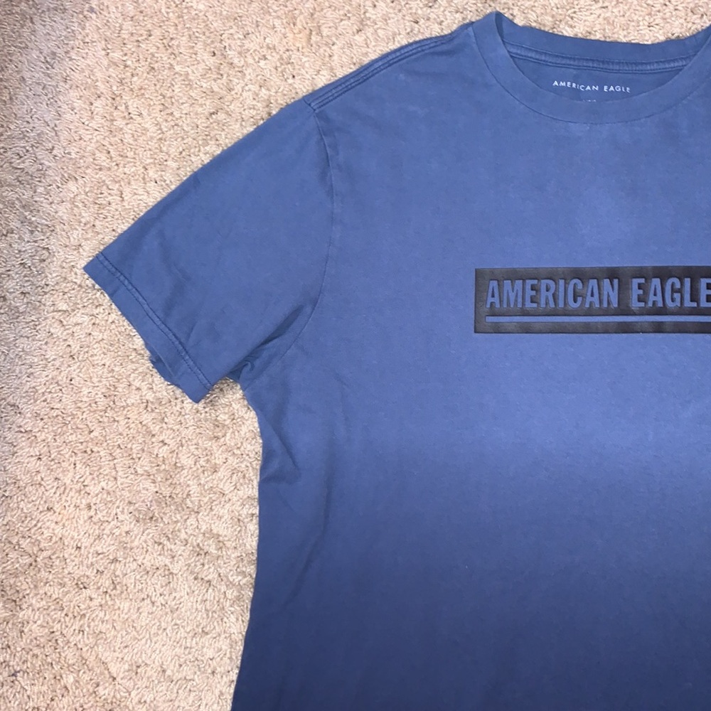 Men’s American Eagle Outfitters Blue Ombré Logo Short Sleeve T-Shirt Large - Picture 3 of 7